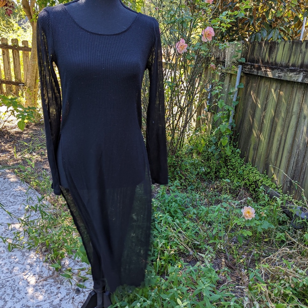 Decree women's SHEER maxi dress- black Size M